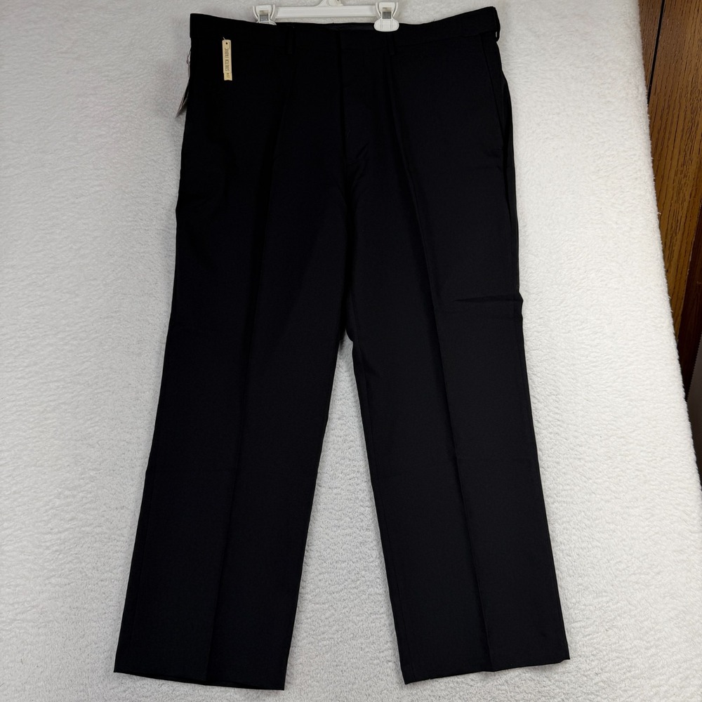 Haggar Mens Stretch Classic Fit Suit Pants Black 34 (Fit 40x28) NWT No Iron Perm
